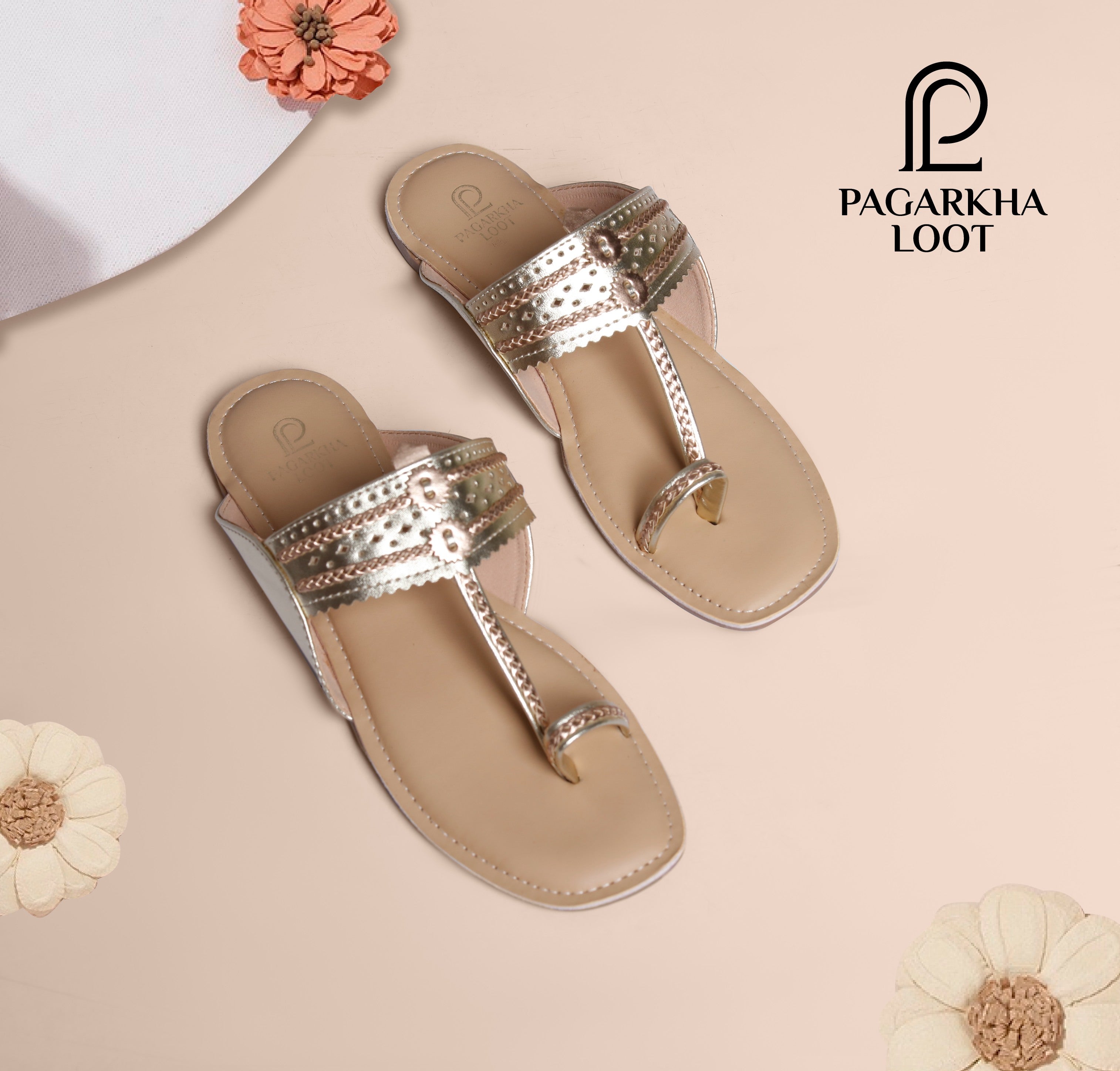 Soft Padded Kolhapuri – Dual-Toned Elegance with Ultimate Comfort