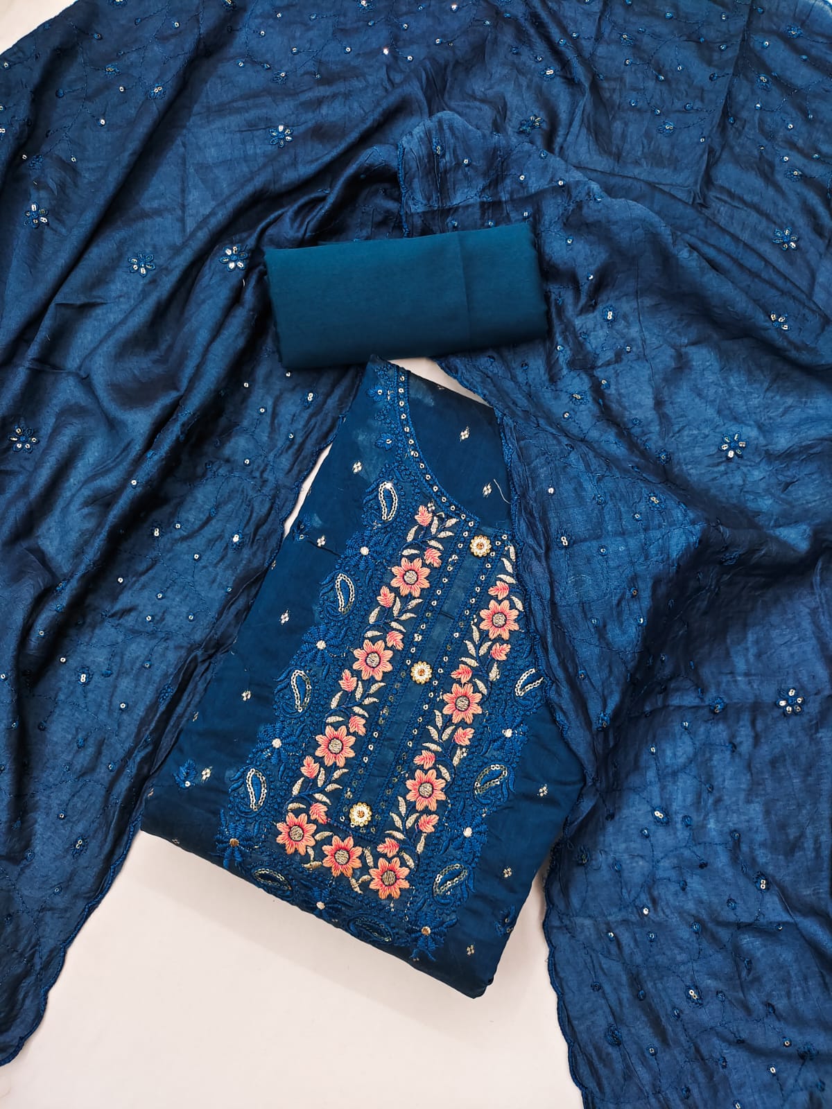 Embroidered Unstitched Suit Set - A1001