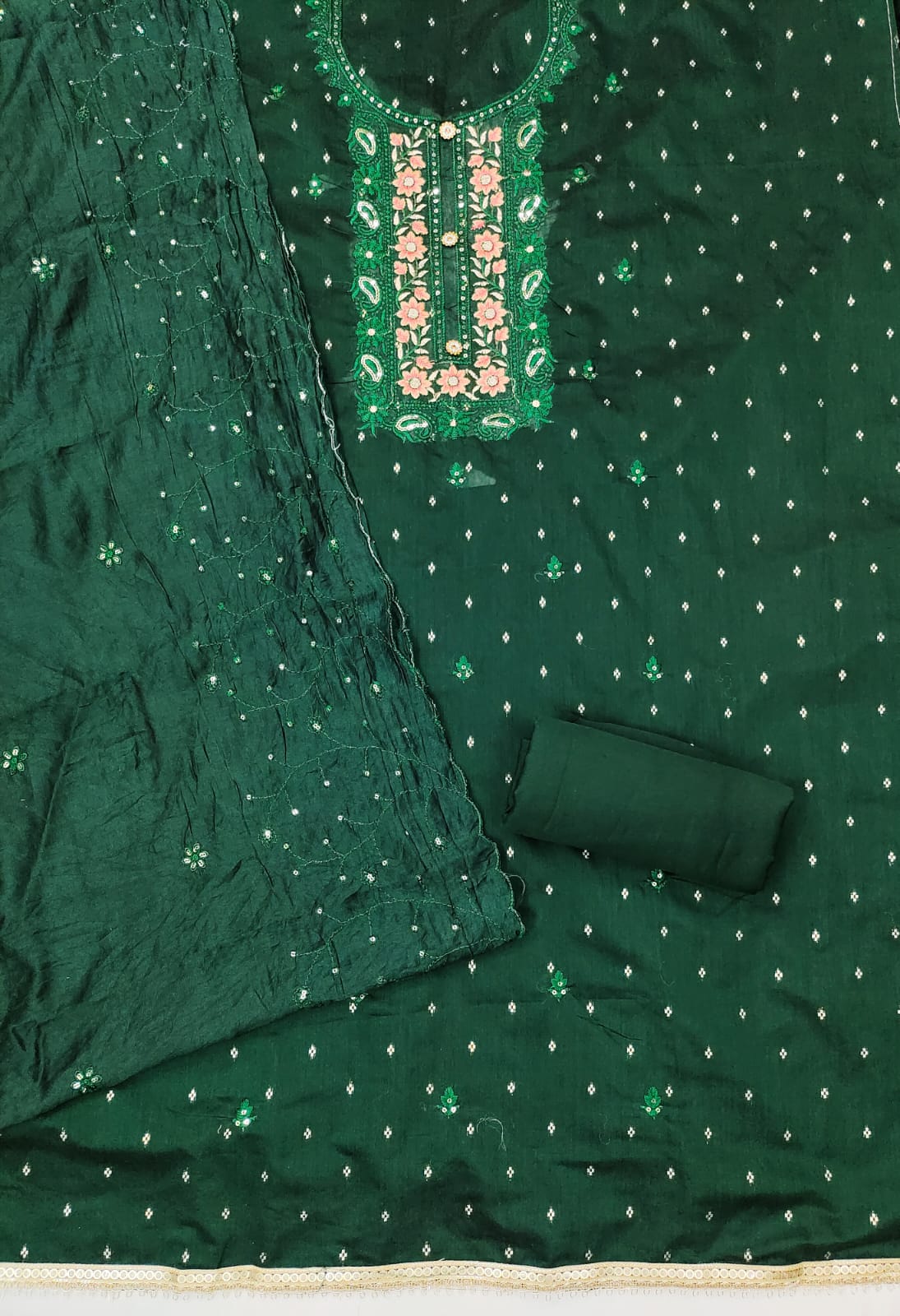 Embroidered Unstitched Suit Set - A1001