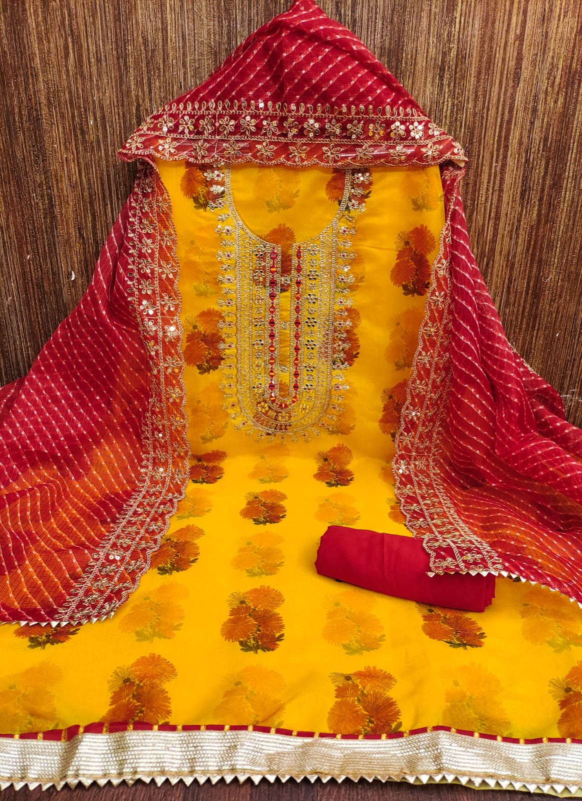 Embroidered Unstitched Suit Set - Bahurani