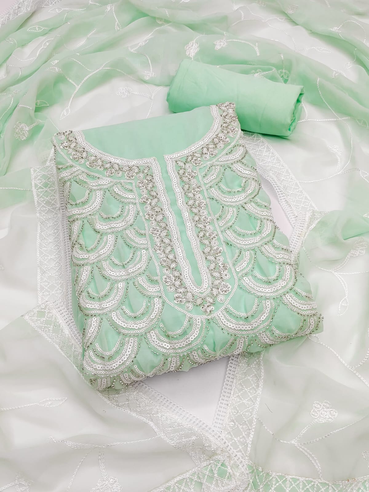 Georgette Embroidered Unstitched Suit Set -A1003