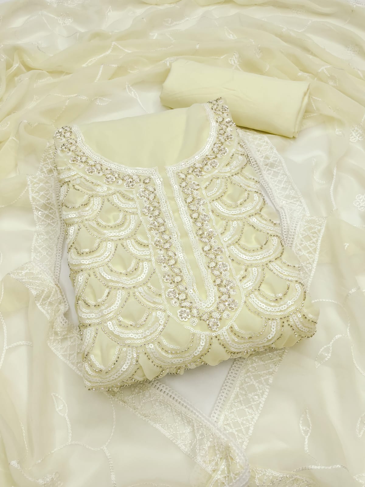 Georgette Embroidered Unstitched Suit Set -A1003