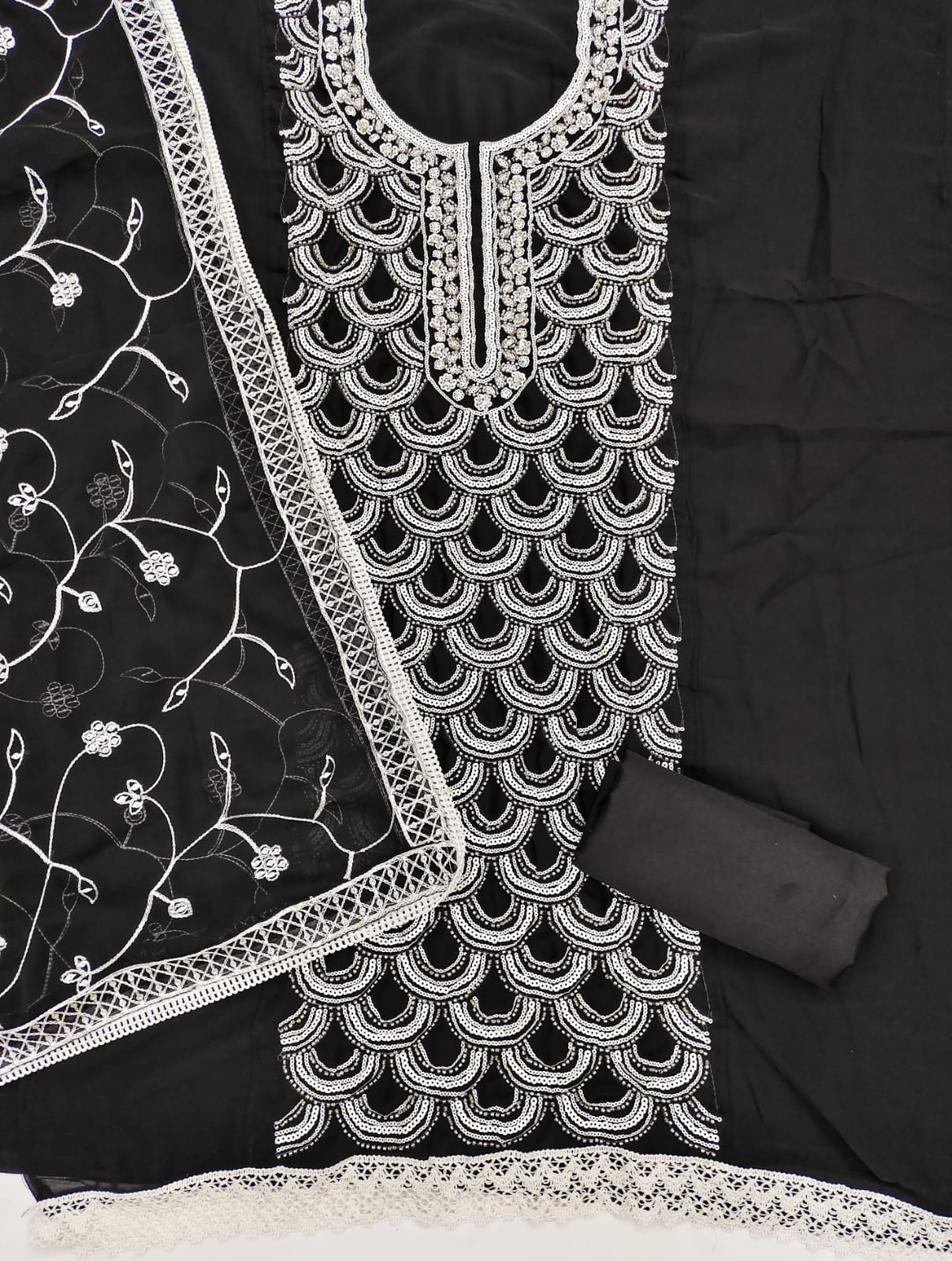 Georgette Embroidered Unstitched Suit Set -A1003