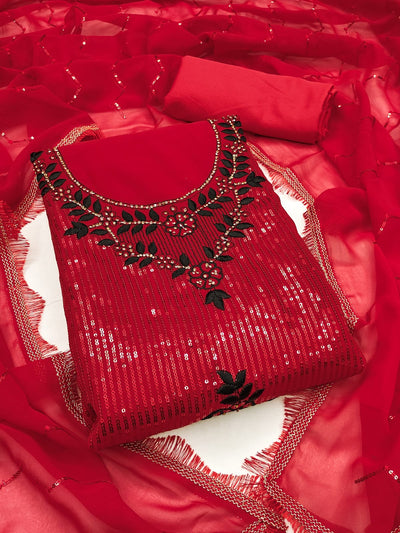 Unstitched Dress Material Set with Exquisite Embroidery