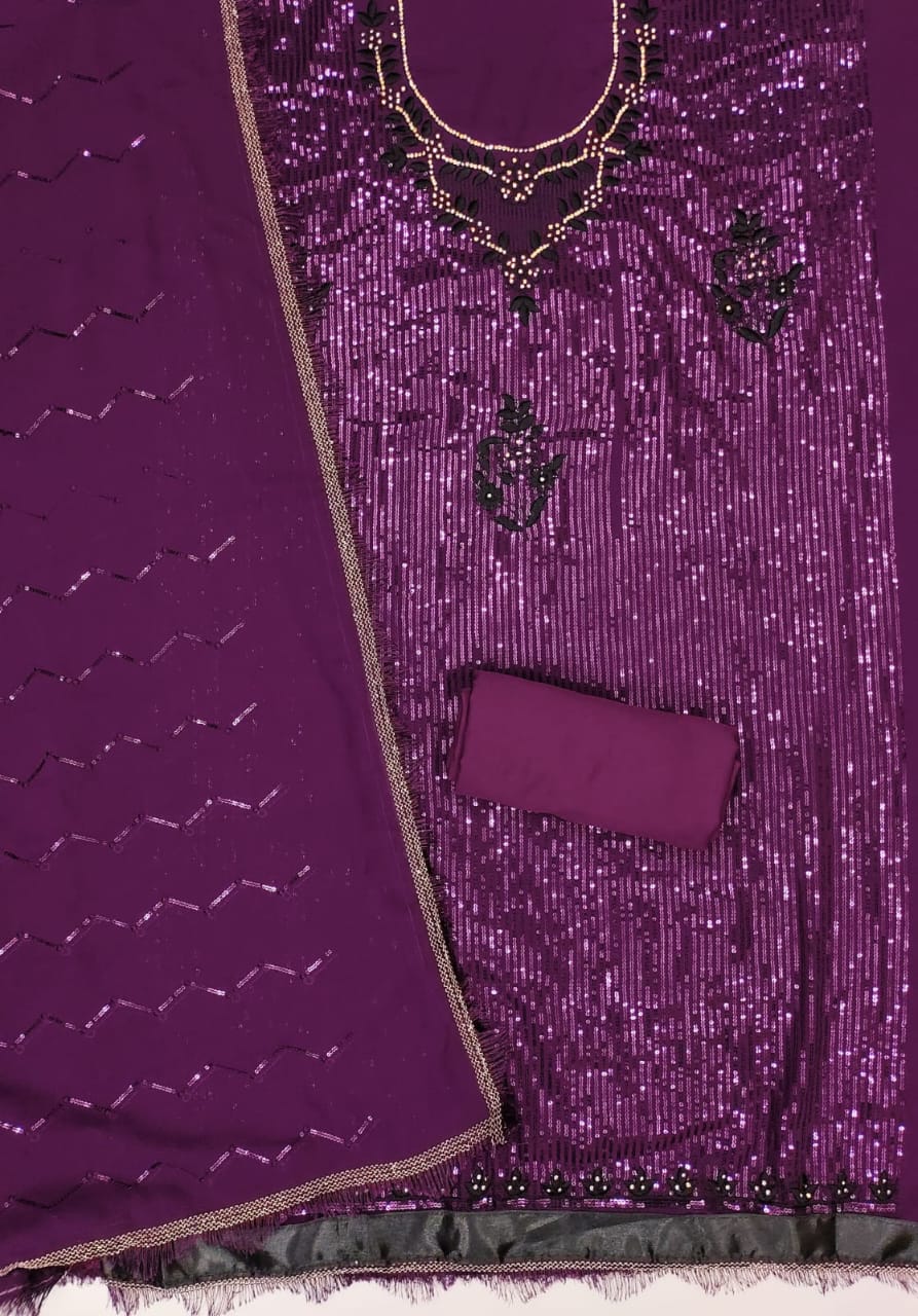 Unstitched Dress Material Set with Exquisite Embroidery