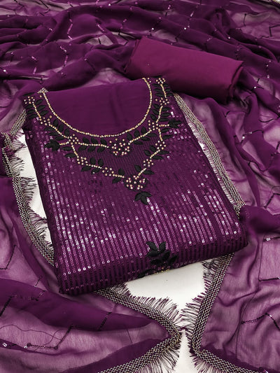 Unstitched Dress Material Set with Exquisite Embroidery