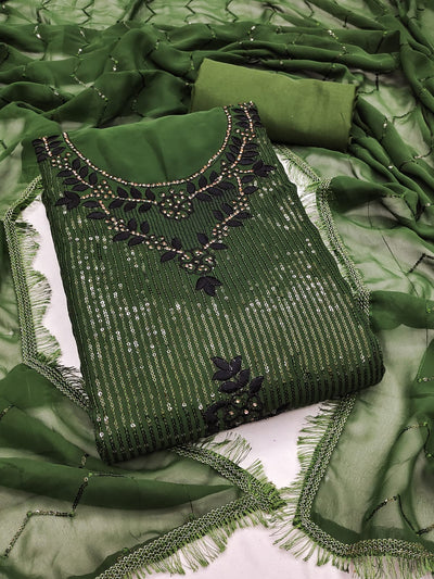 Unstitched Dress Material Set with Exquisite Embroidery