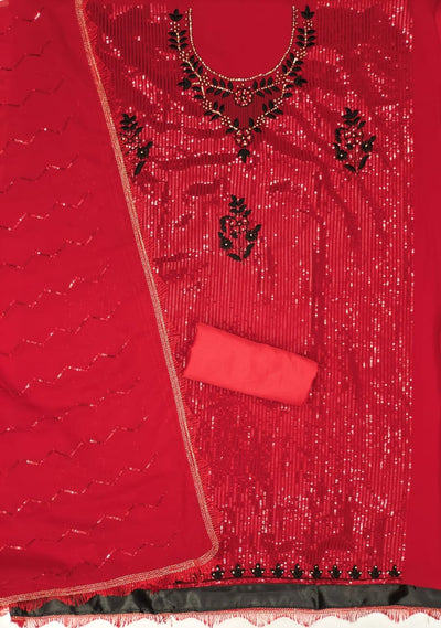 Unstitched Dress Material Set with Exquisite Embroidery