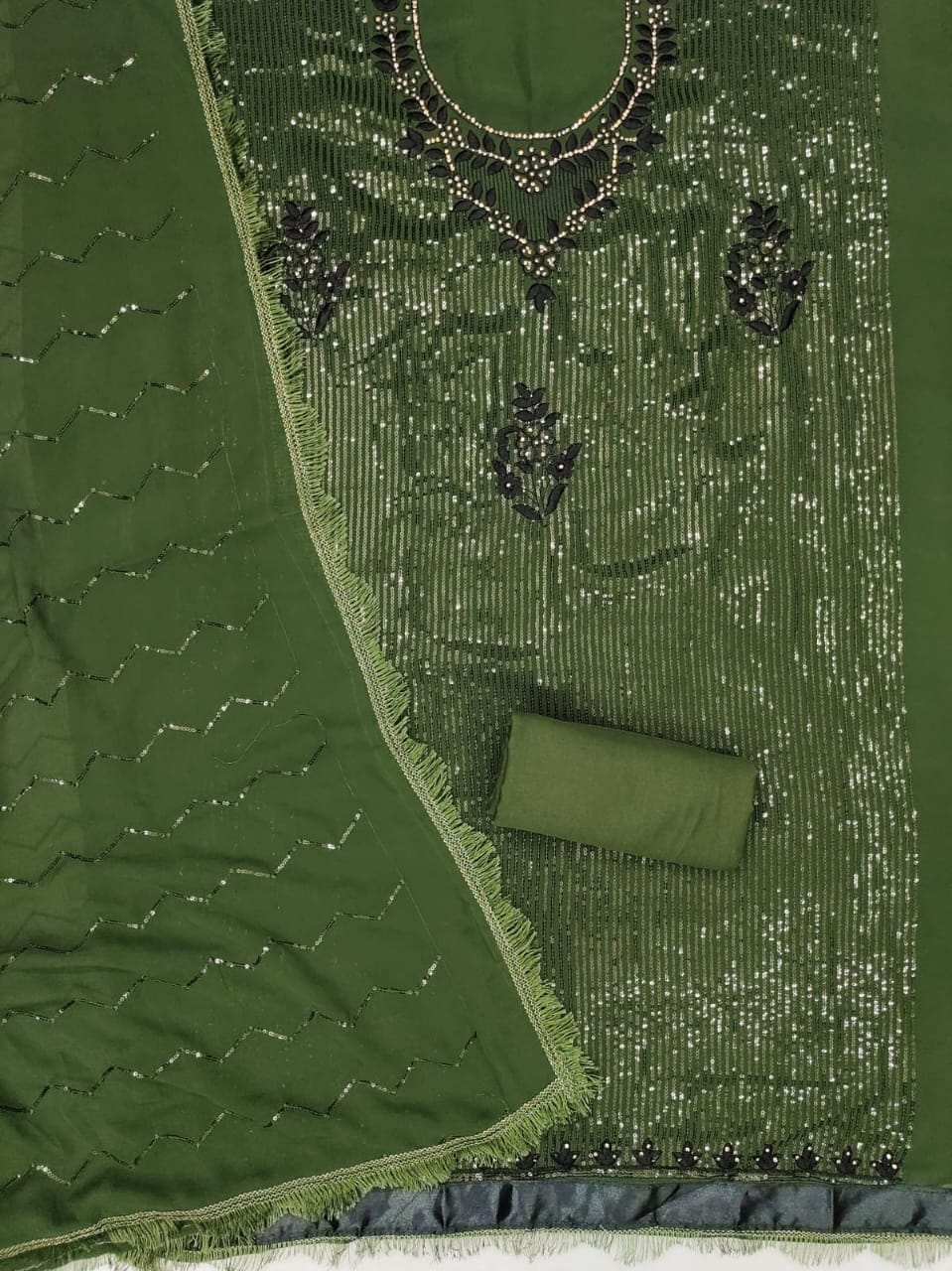 Unstitched Dress Material Set with Exquisite Embroidery