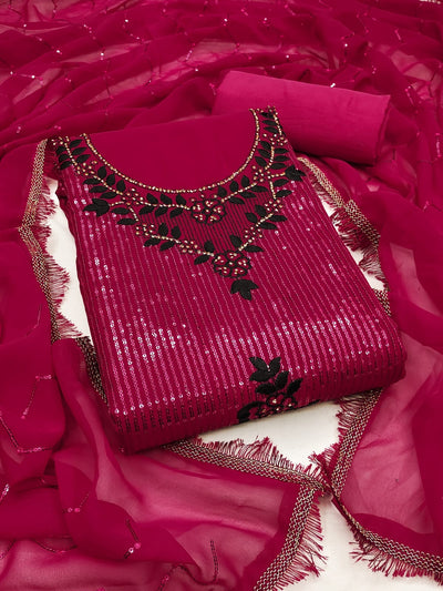 Unstitched Dress Material Set with Exquisite Embroidery