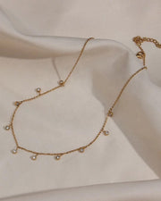 18K Gold Plated Multiple Rhinestones Necklace Chain, Nia