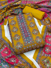 Salwar Suit with Digital Print, Mirror & Diamond Work