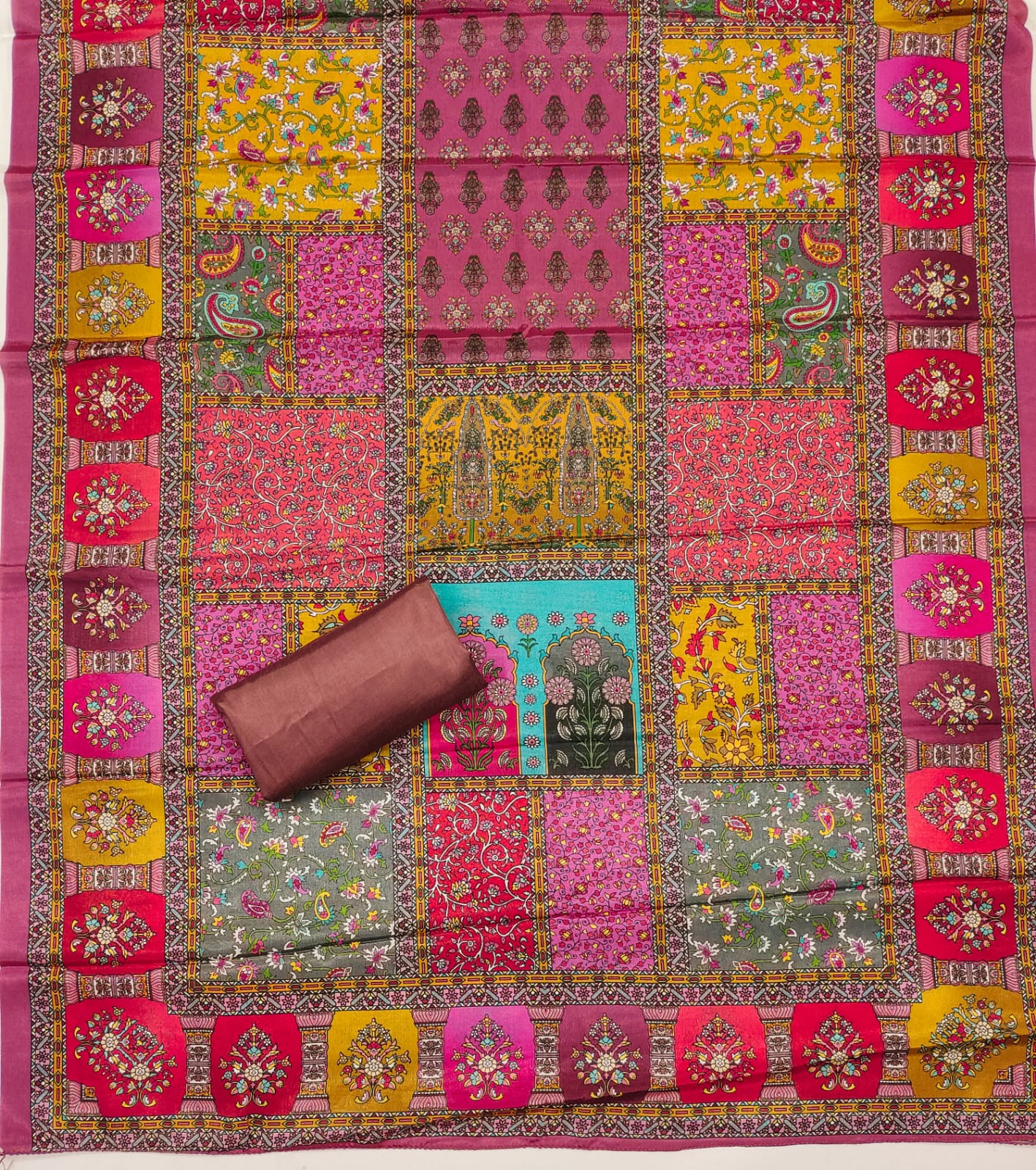 Salwar Suit with Digital Print, Mirror & Diamond Work