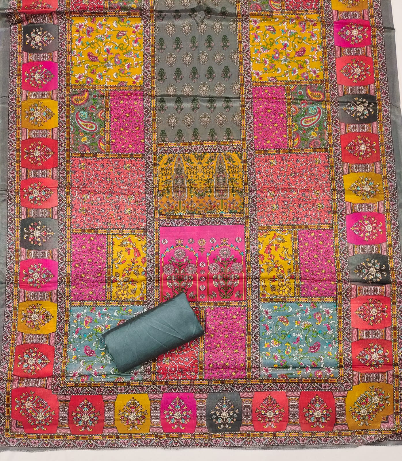 Salwar Suit with Digital Print, Mirror & Diamond Work
