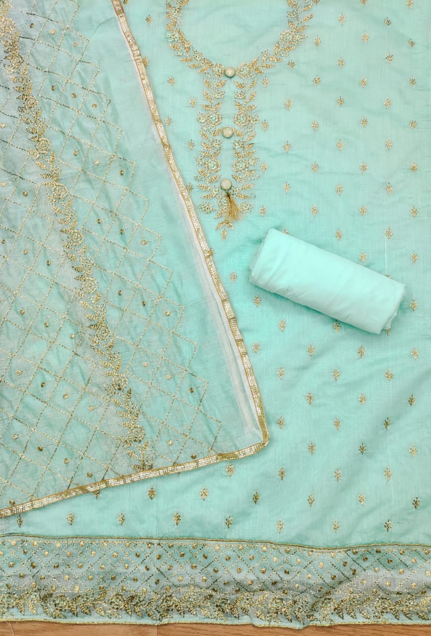 Suit Set with Zari Work & Dupatta