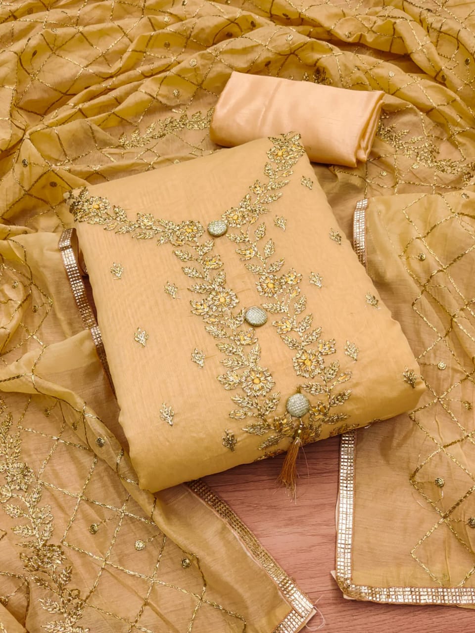 Suit Set with Zari Work & Dupatta