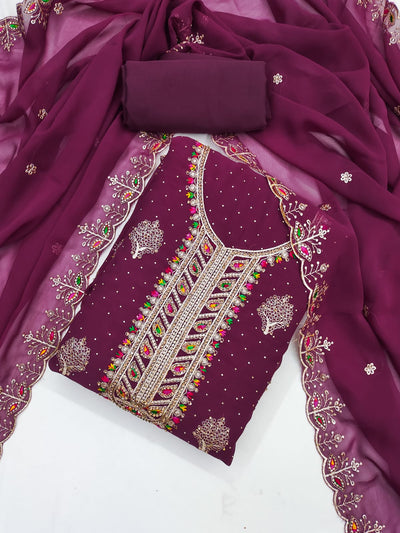 Zari Embroidery and Diamond Accents