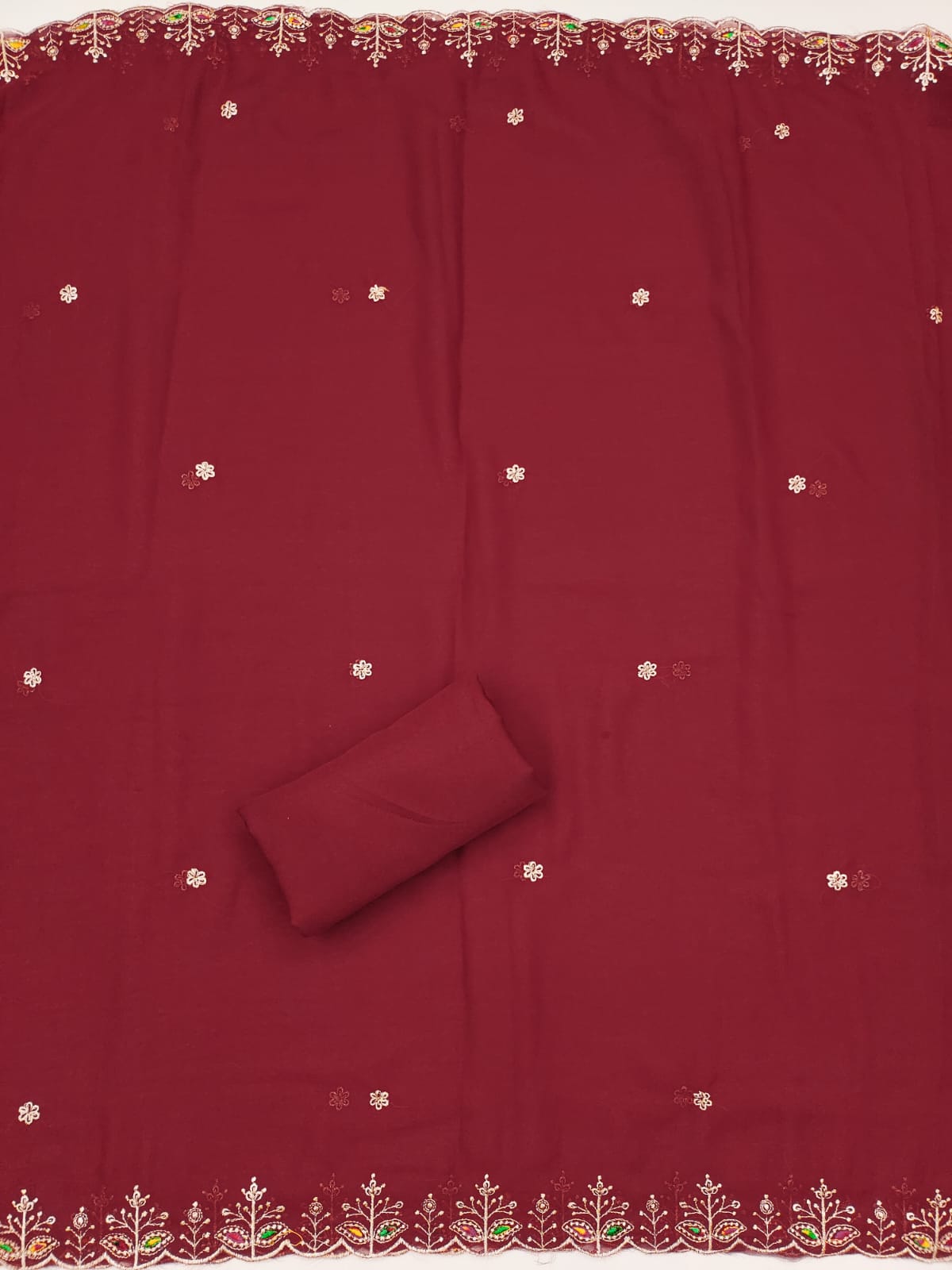 Zari Embroidery and Diamond Accents