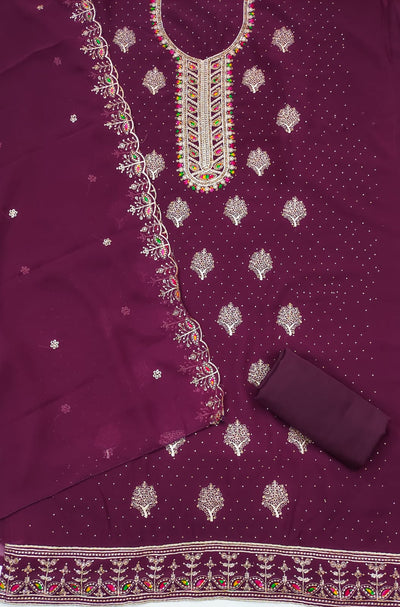Zari Embroidery and Diamond Accents