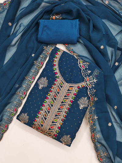 Zari Embroidery and Diamond Accents
