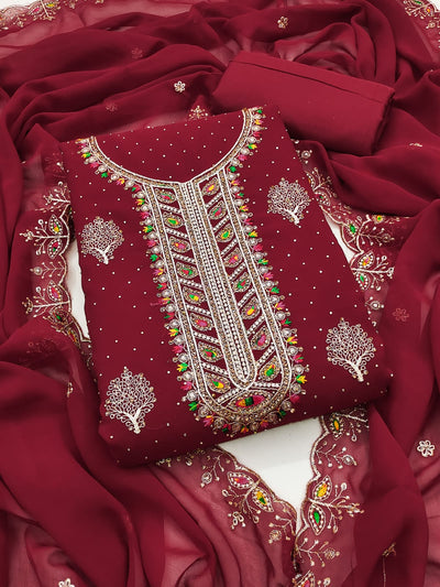 Zari Embroidery and Diamond Accents