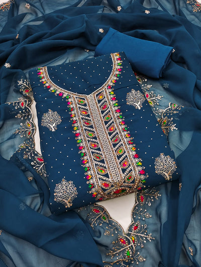 Zari Embroidery and Diamond Accents