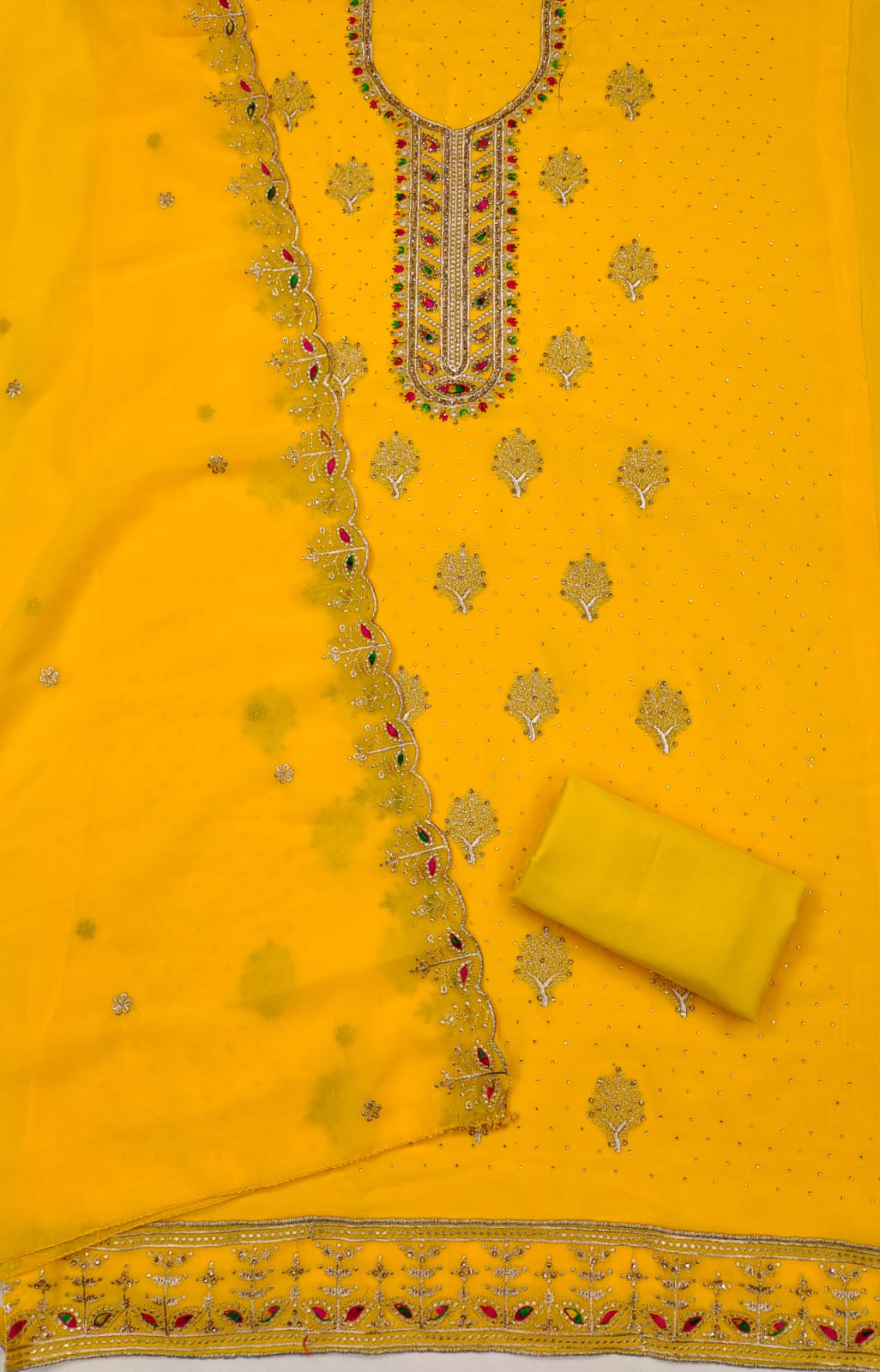 Zari Embroidery and Diamond Accents