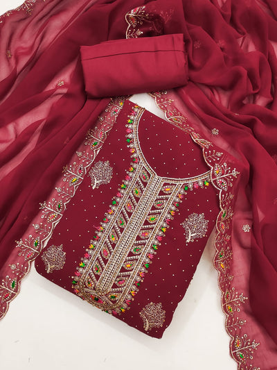 Zari Embroidery and Diamond Accents