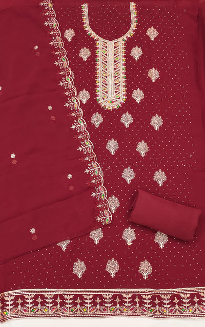 Zari Embroidery and Diamond Accents