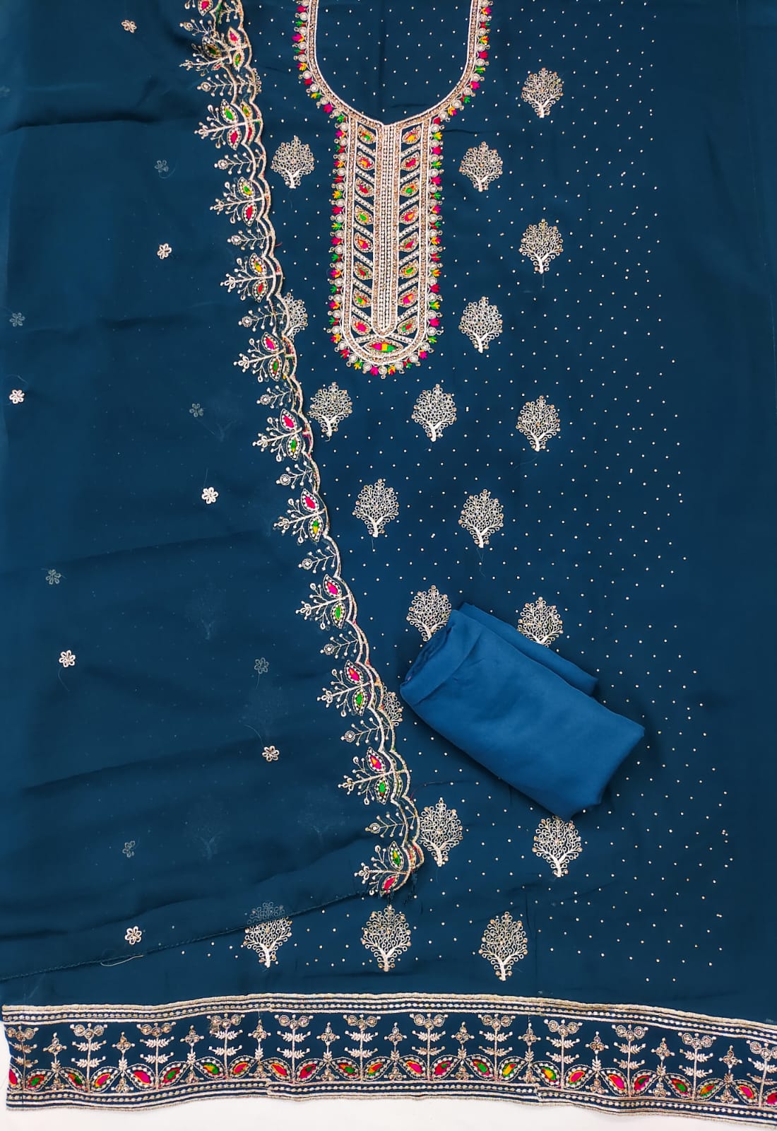 Zari Embroidery and Diamond Accents