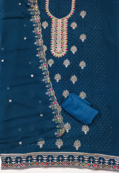 Zari Embroidery and Diamond Accents