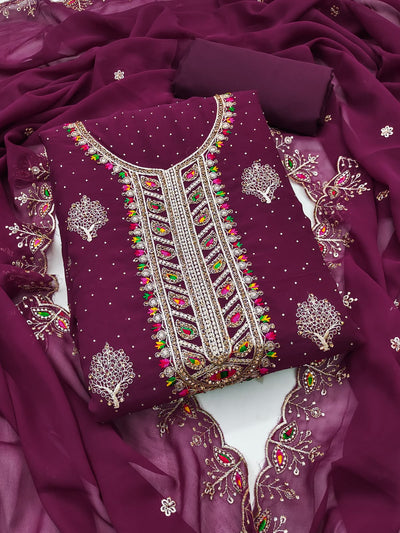 Zari Embroidery and Diamond Accents