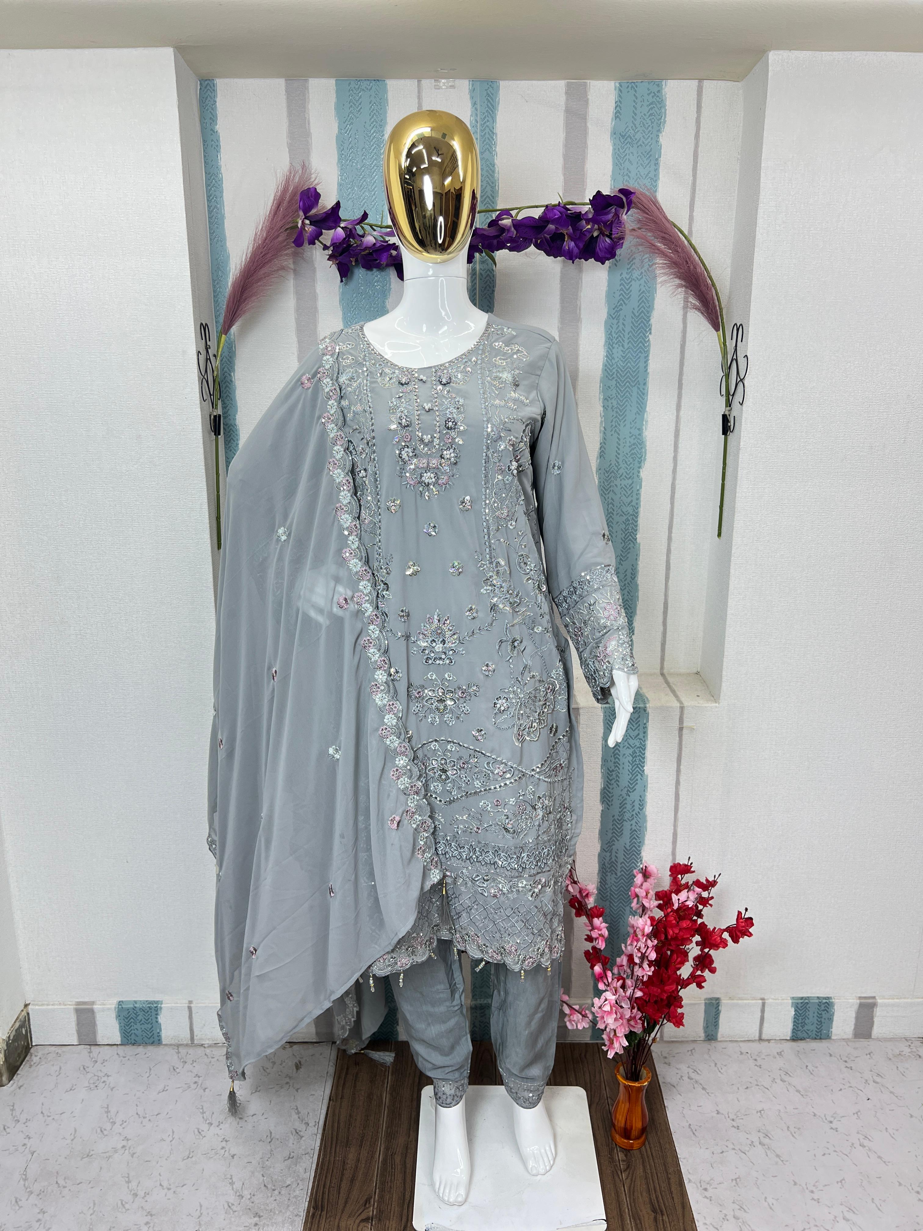 Readymade Designer Suit | Handworked Elegance
