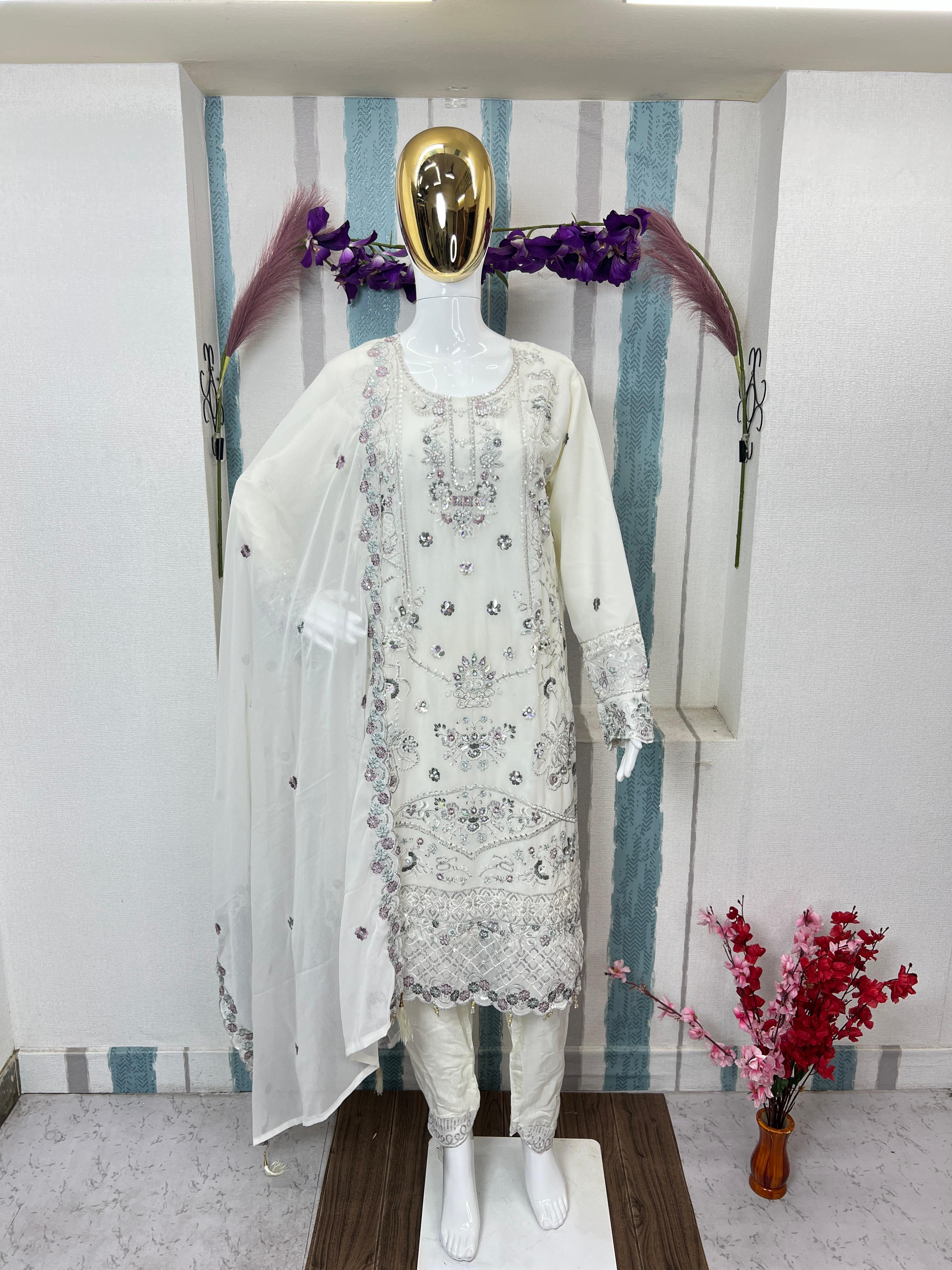 Readymade Designer Suit | Handworked Elegance