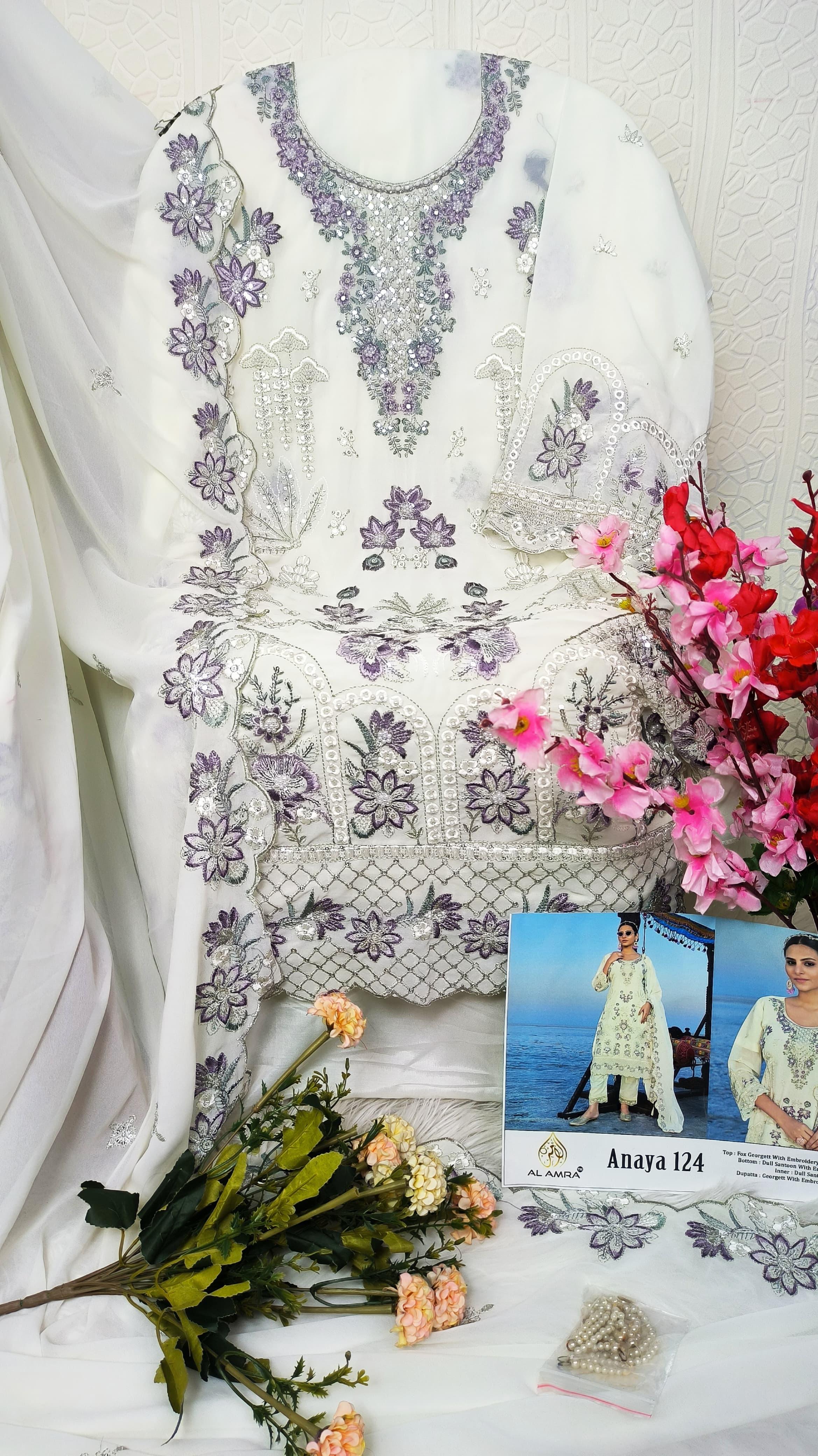 Festive Edition Semi-Stitched Suit with Premium Embroidery by Al Amra ZF