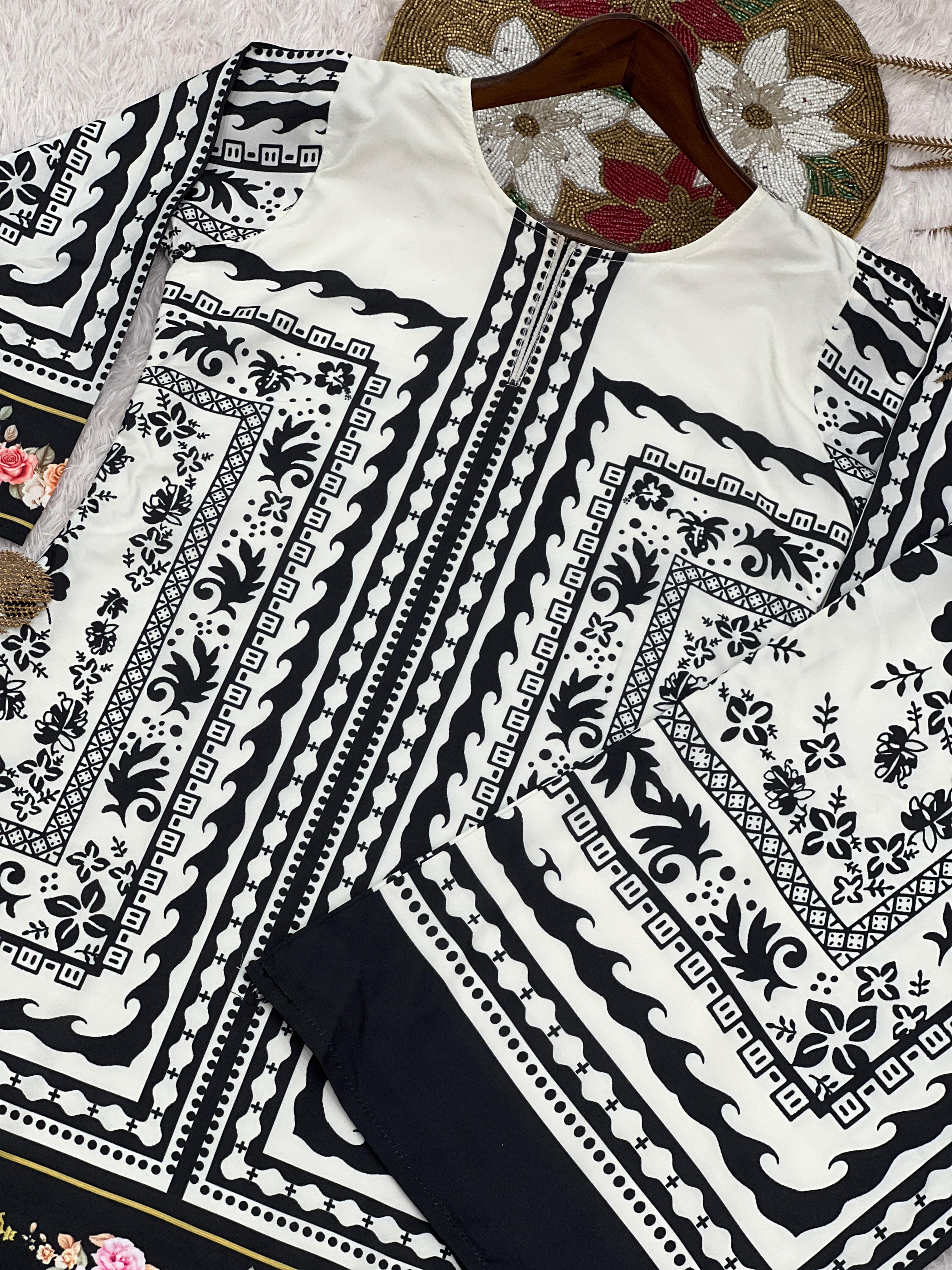 🌸 Trendy 2-Piece Digital Printed Co-Ord Set in Pure French Crepe – Ready to Wear Elegance 🌸