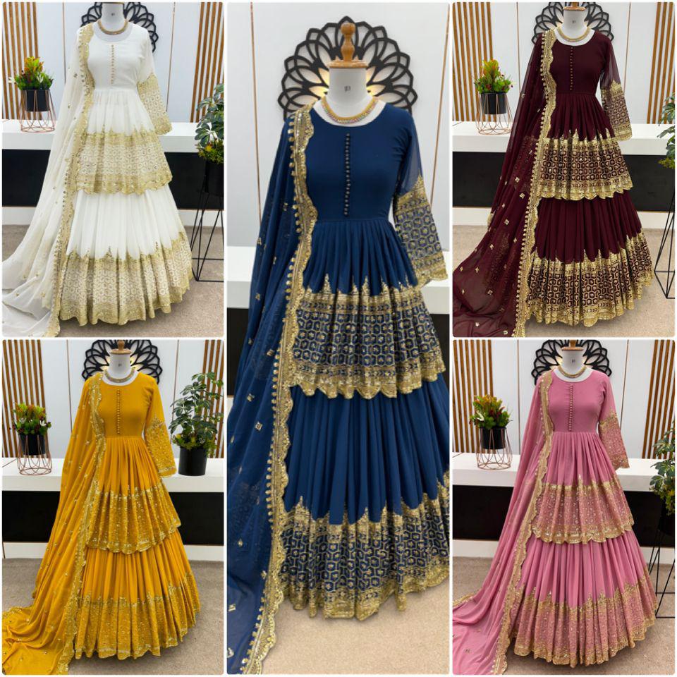 Premium Embroidered Sequence Kediya Set with Lehenga & Dupatta | Elegant Ethnic Wear 💫