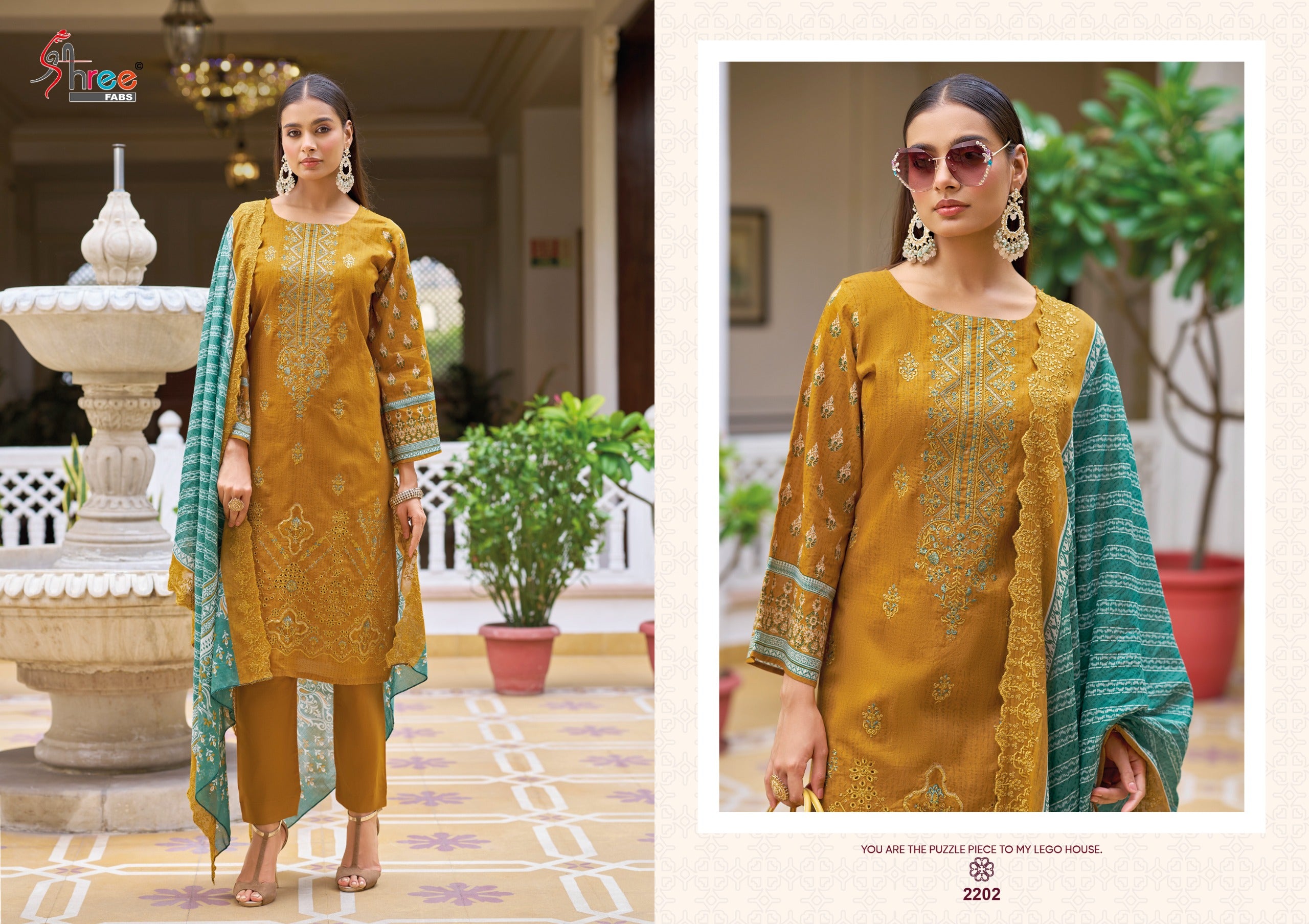 Elegant Pakistani Suits with Embroidered Detailing  ( Semi stitched )