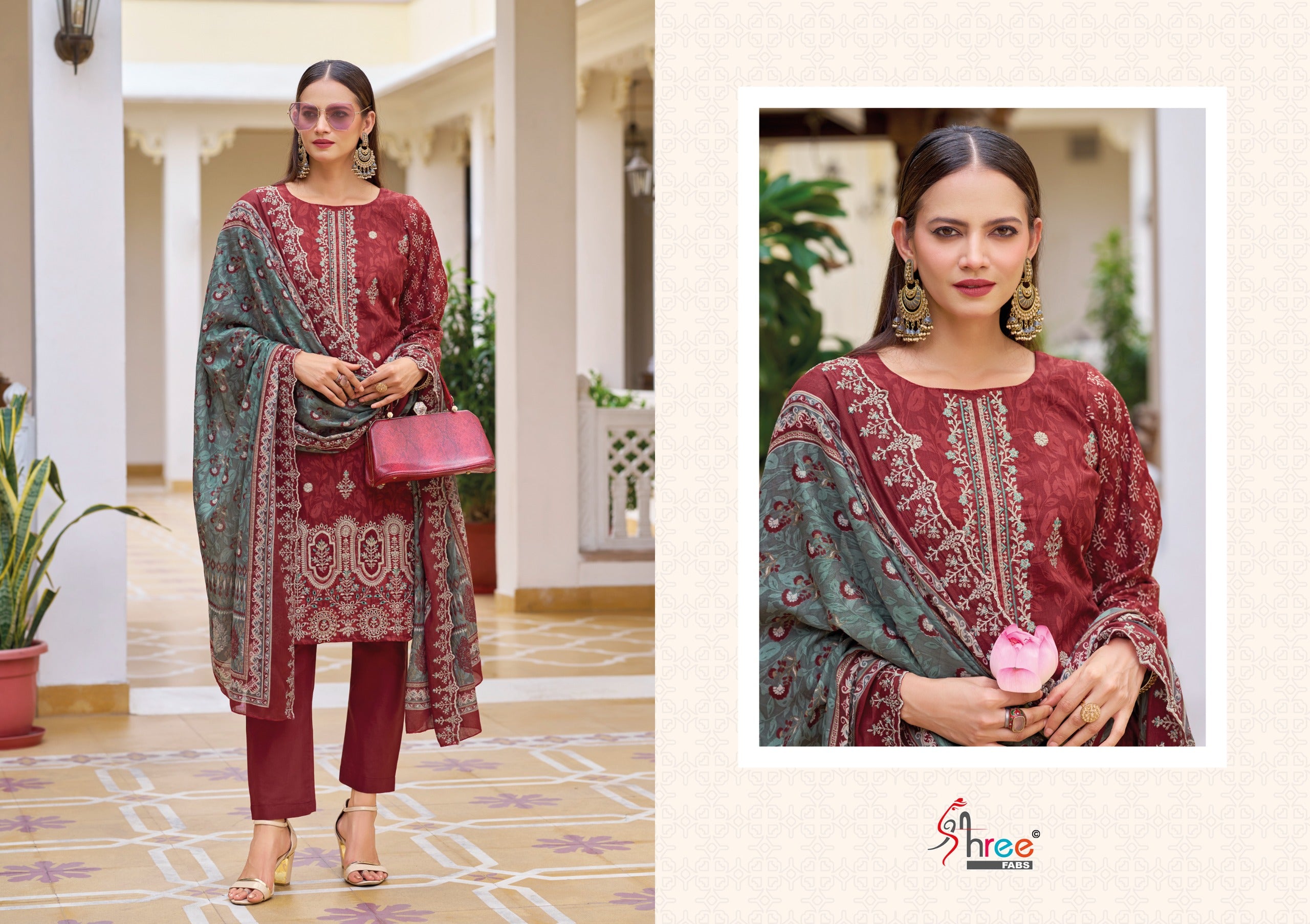 Elegant Pakistani Suits with Embroidered Detailing ( Semi stitched )