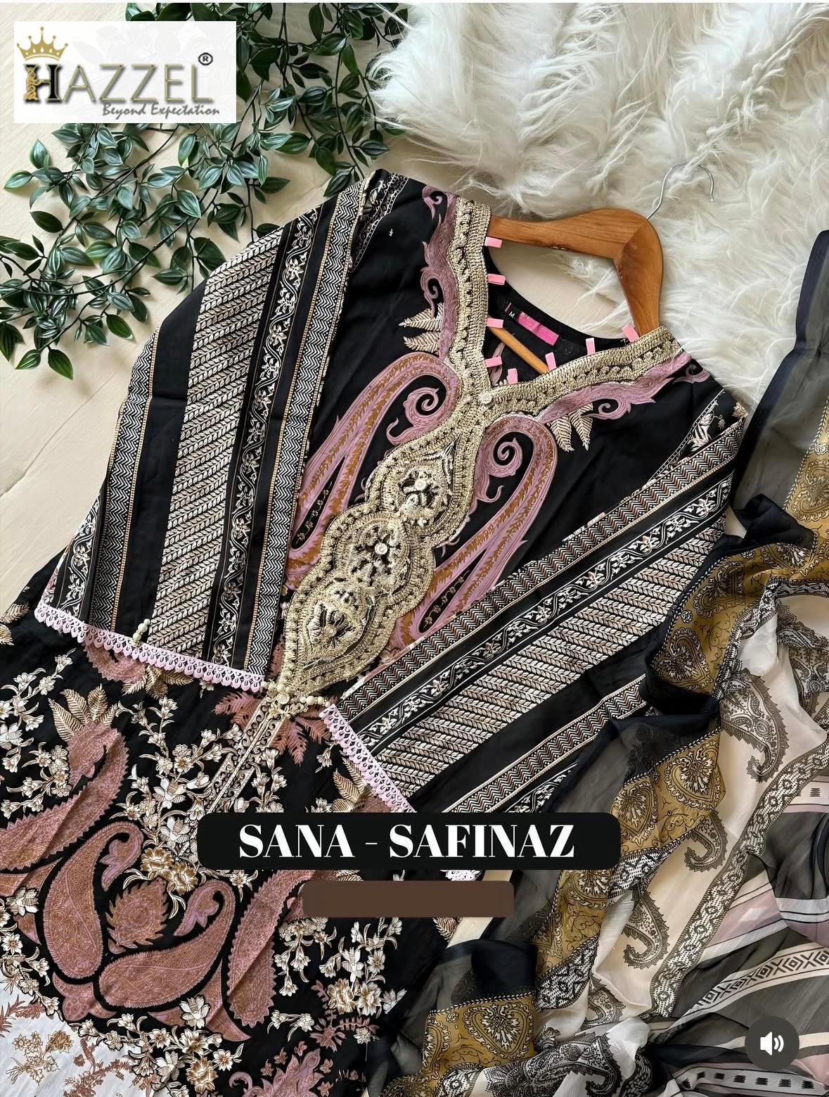SANA SAFINAZ 0345 – Luxury Lawn Edition!  ( Semi stitched )