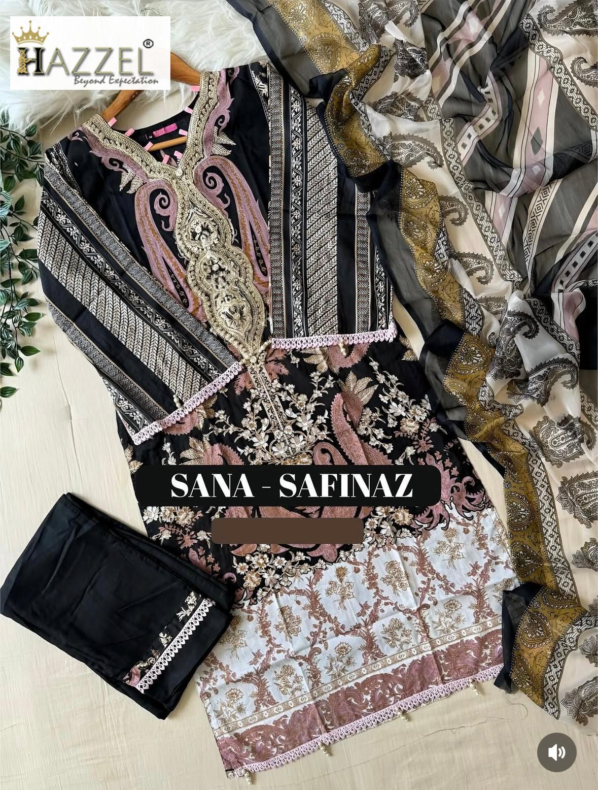SANA SAFINAZ 0345 – Luxury Lawn Edition!  ( Semi stitched )