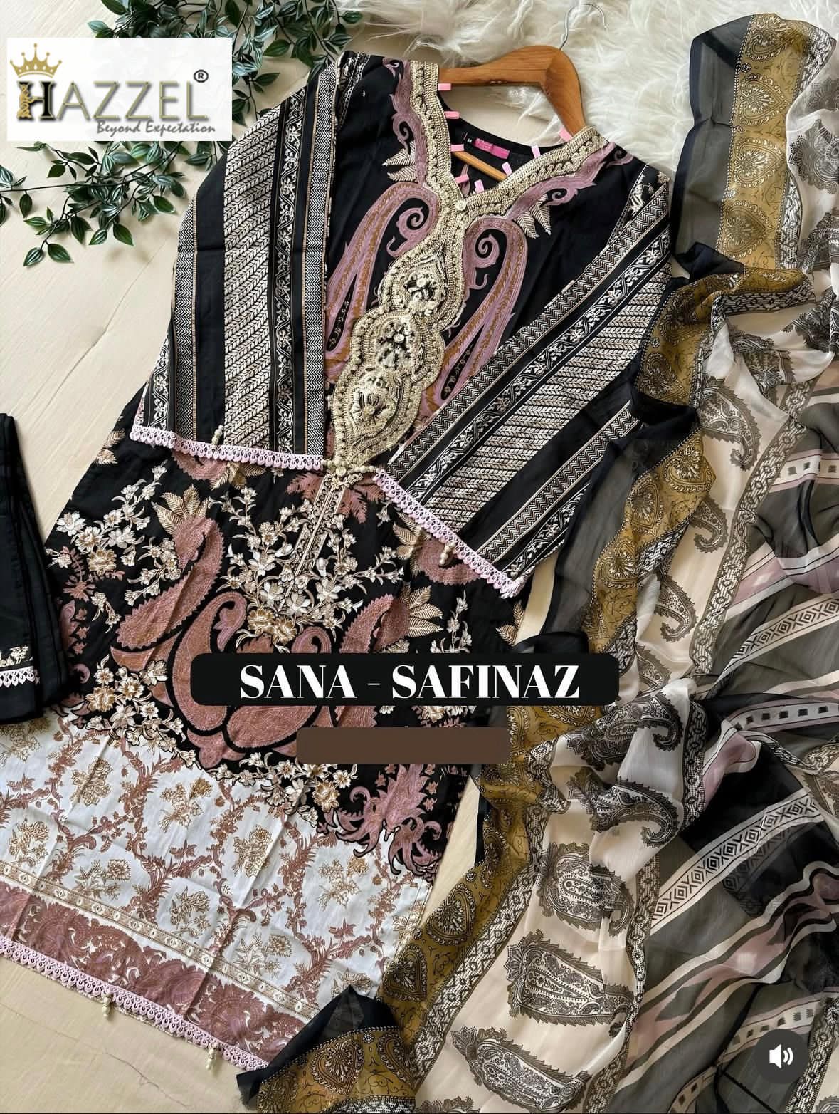 SANA SAFINAZ 0345 – Luxury Lawn Edition!  ( Semi stitched )