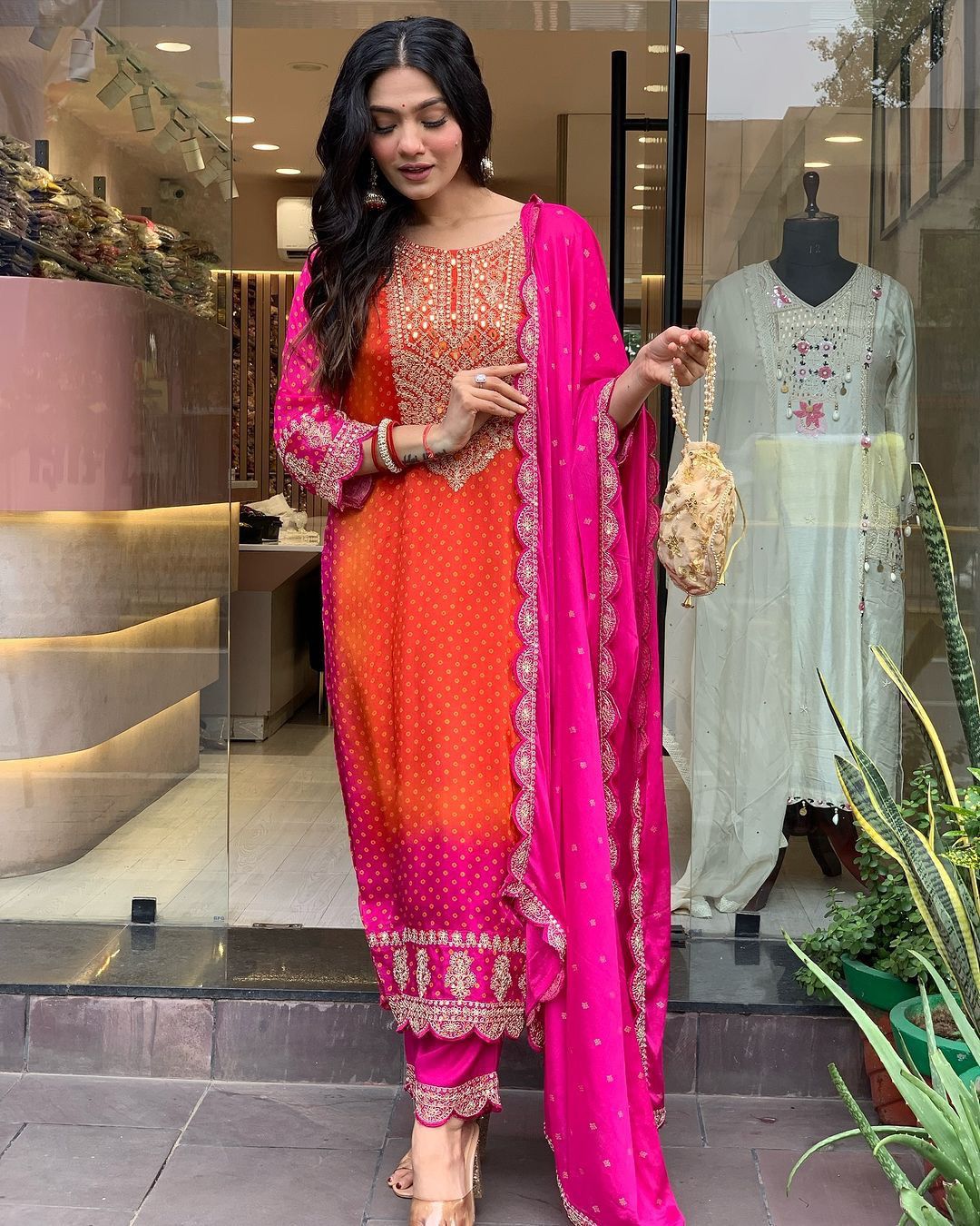 Embroidered Suit with Dupatta-AL