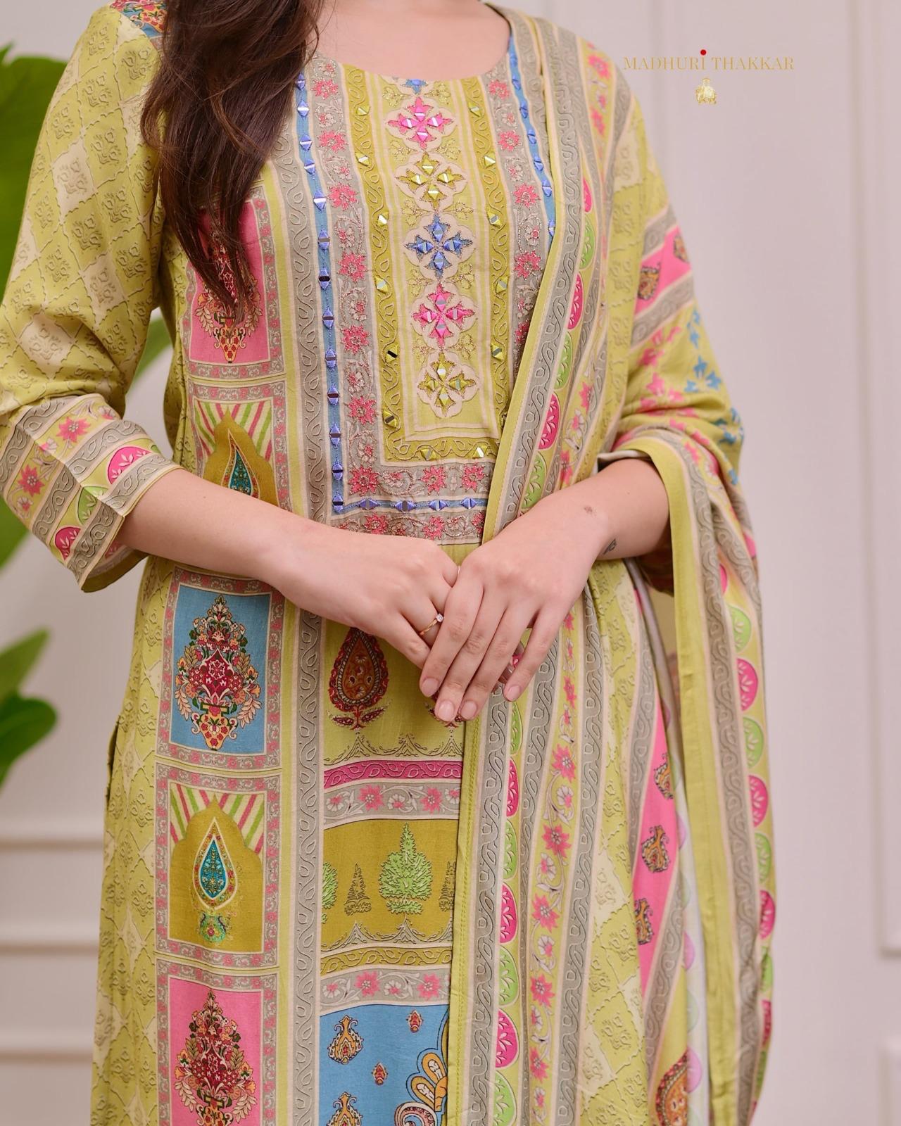 EMBROIDERED FLORAL KURTI COLLECTION- AL