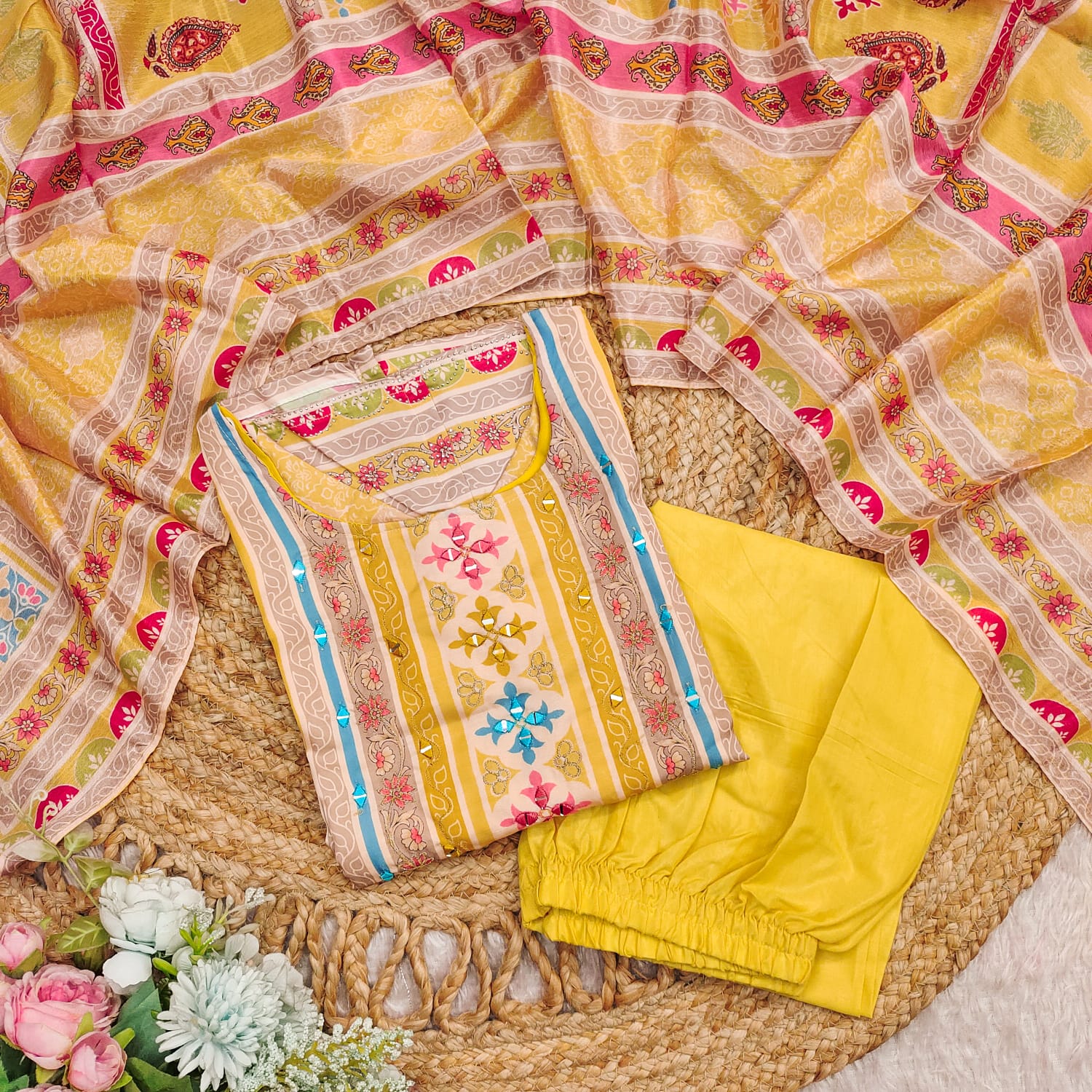 EMBROIDERED FLORAL KURTI COLLECTION- AL