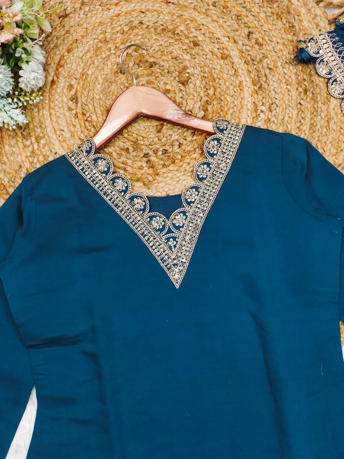Festival Collection 2025 – Multicolour Roman Satin 3-Piece Suit Set | AL