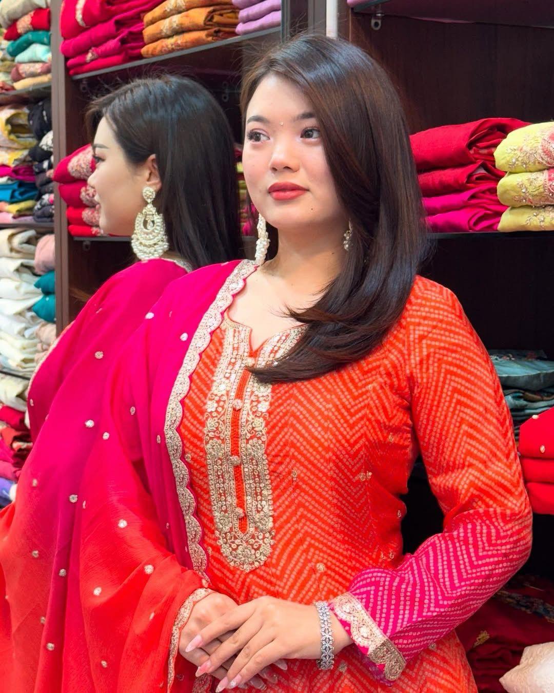 Regal Chinon Kurta Set with Gold Embellishments | AL