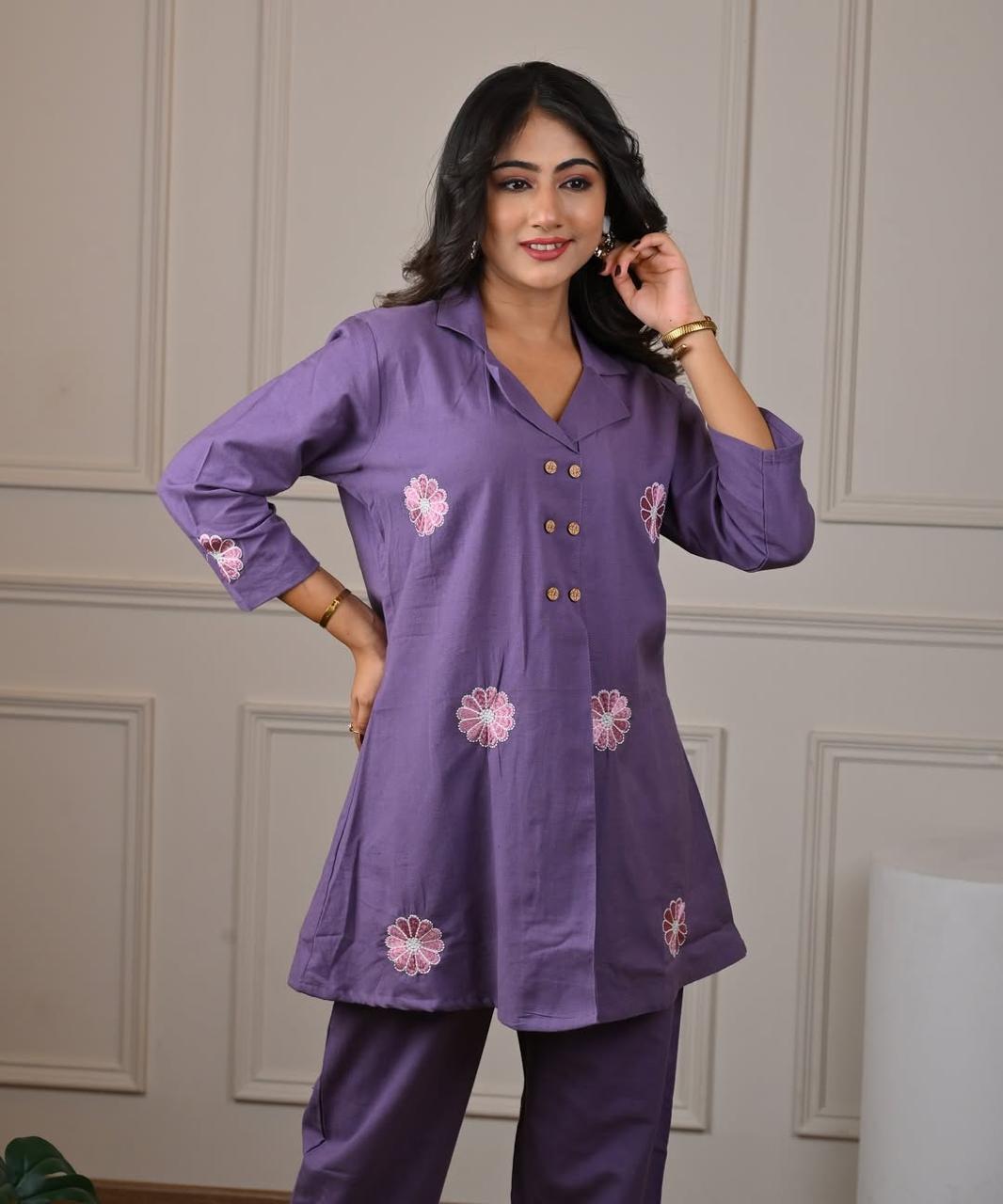 Premium Festive Cotton Slub Angrakha Cord Set | KF ✨