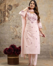 White Khadi Flex Embroidered Suit Set – Festival Special | KF