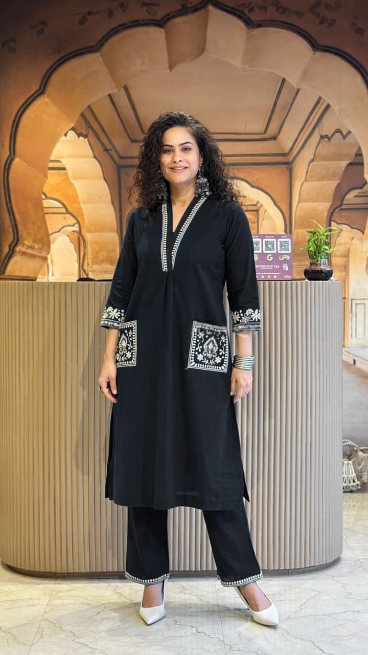 HEAVY EMBROIDERY KURTI PANT SET FOR FESTIVE & OFFICE WEAR KF